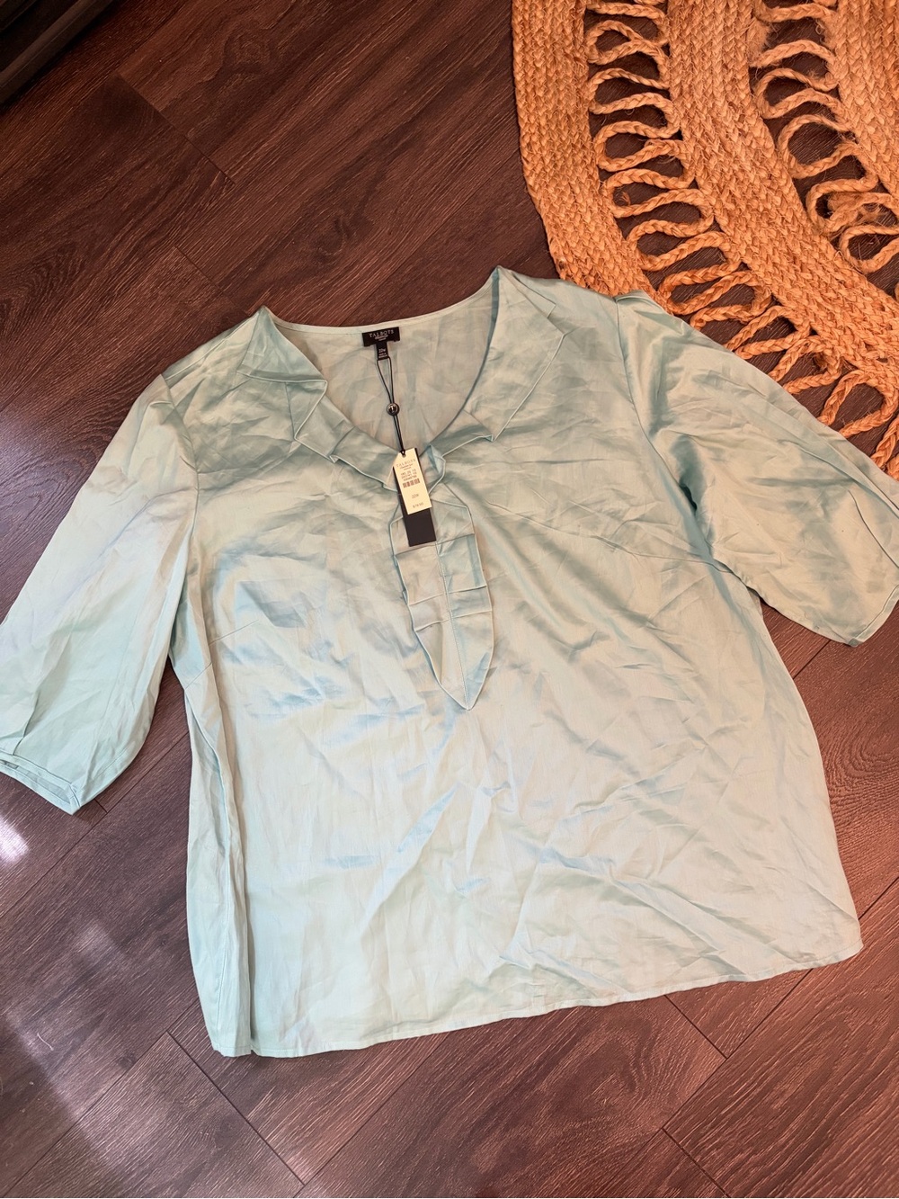 Talbots Pale Blue V-Neck Blouse NWT 22W